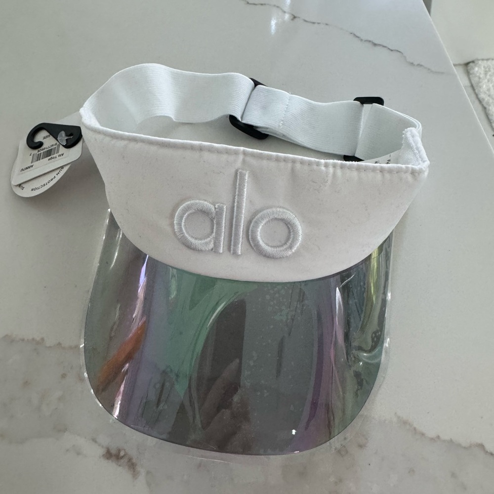 Alo solar White Visor with Iridescent Shield